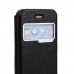 iPhone 4 4s - Genuine Leather Smart Window View Front Flip Stand Protective Phone Cover Case - Brown